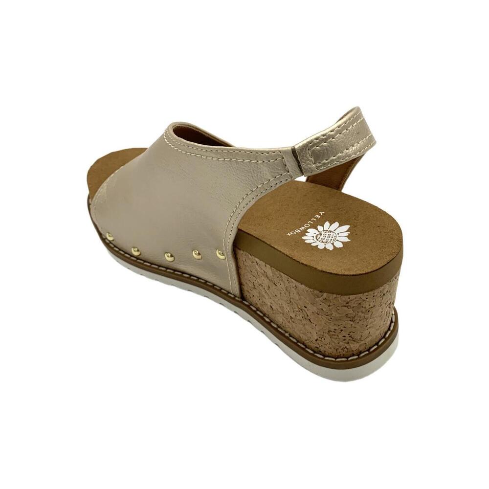 Yellow Box Women's Alila Wedged Slingback Sandals Light Gold - Medium - Picture 3 of 3